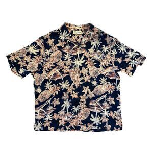VTG Y2K Caribbean Silk Blend Hawaiian Shirt Size L 90s DadCore CoastalCowboy